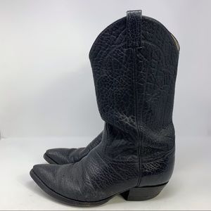 Tony Lama Men’s Black Leather Western Cowboy Boots